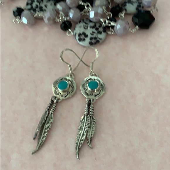 Sterling Silver Turquoise earrings - Picture 6 of 6